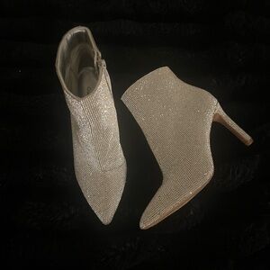 Gianni Bini Glittering Silver Heeled Boots